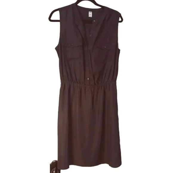 OLD NAVY Little Black Dress Simple Button Front Tank Dress - size Medium - Picture 1 of 6